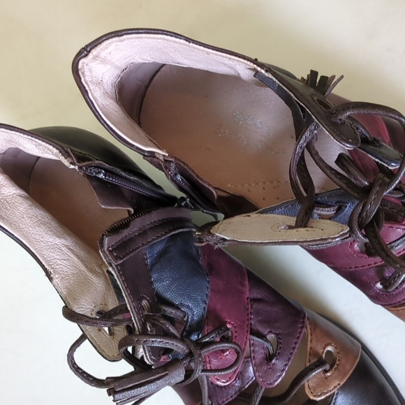 Spring Step Estrella Oxford Pump Heel Purple Leather Victorian Fall Booties 36EU - Picture 4 of 9